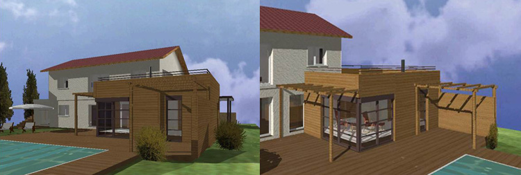 Agrandissement en bois d'une maison